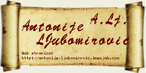 Antonije LJubomirović vizit kartica